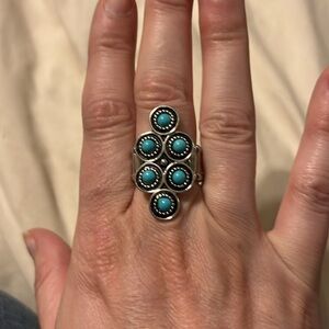 Paparazzi, stretchy band rings with turquoise